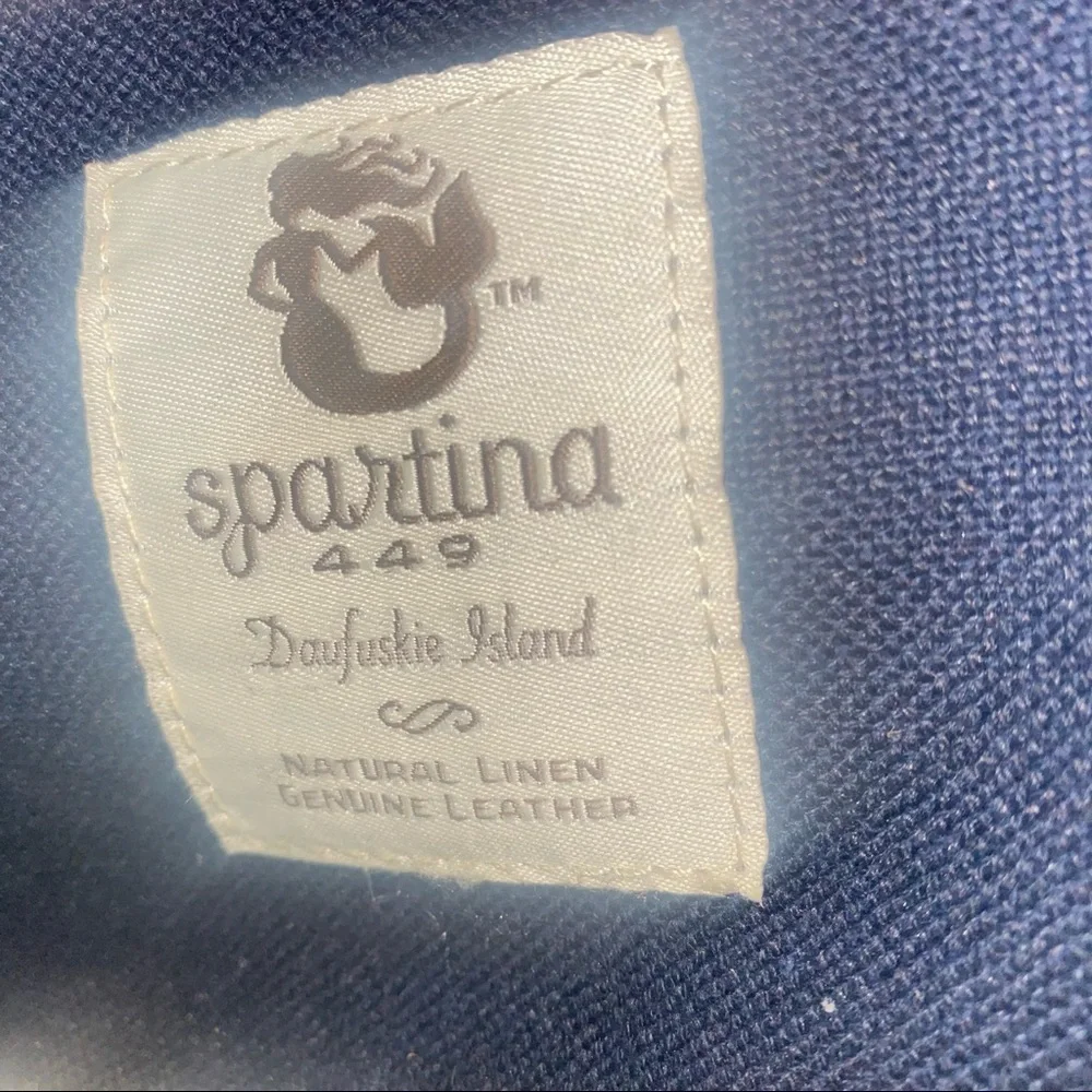 Spartina 449 Yemassee Trail Pocket Hobo natural linen & genuine leather Bag - Picture 9 of 16